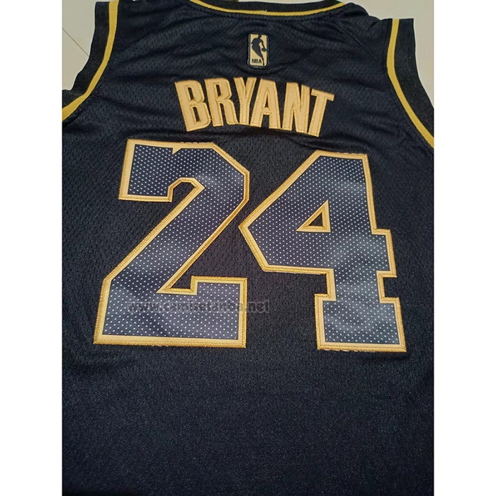 Camiseta Ni#Golden Edition Los Angeles Lakers Kobe Bryant #24 Negro